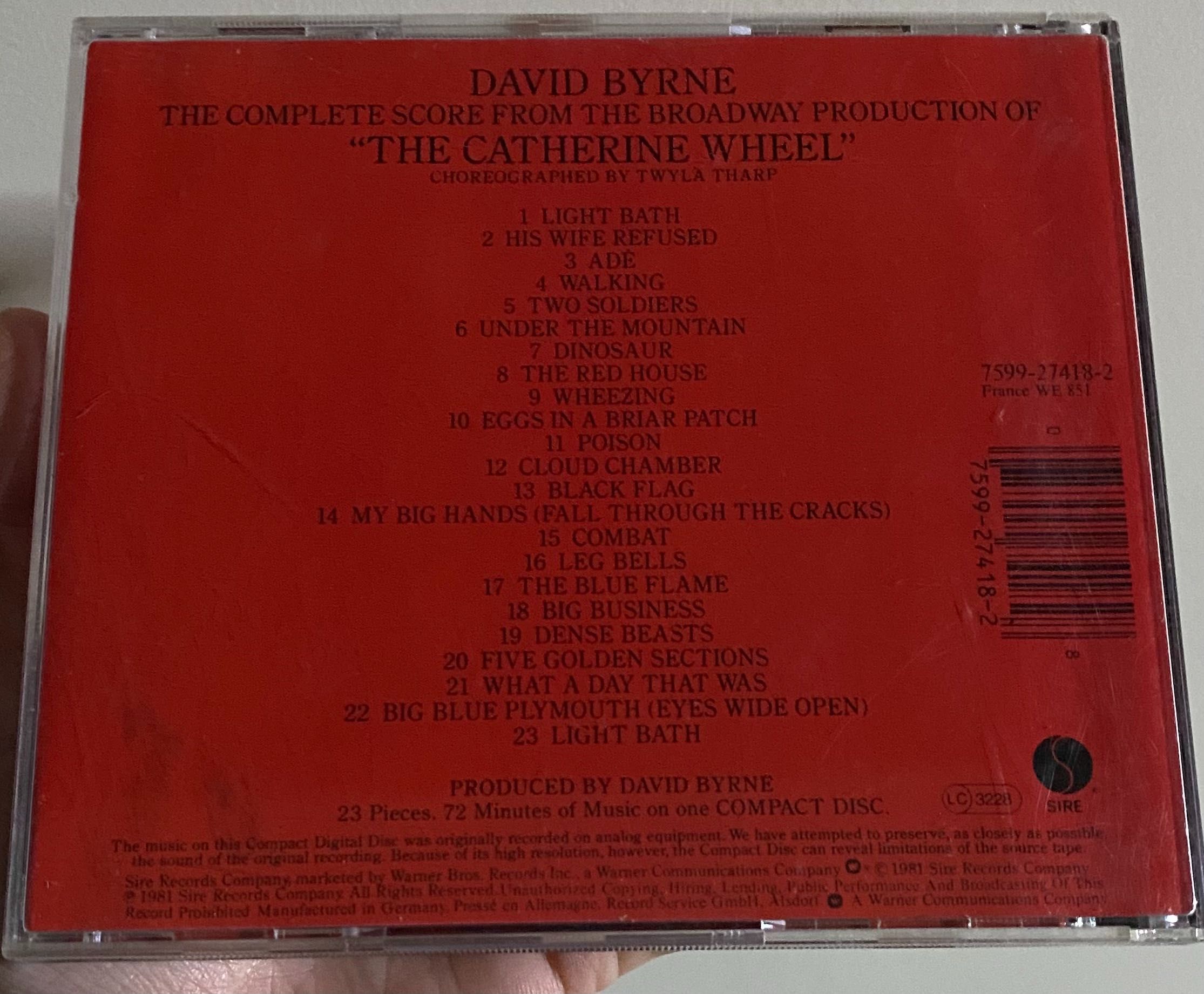 CD David Byrne “The Catherine Wheel”