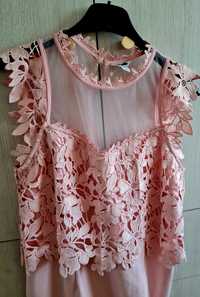 Różowa koronkowa sukienka rozmiar 38