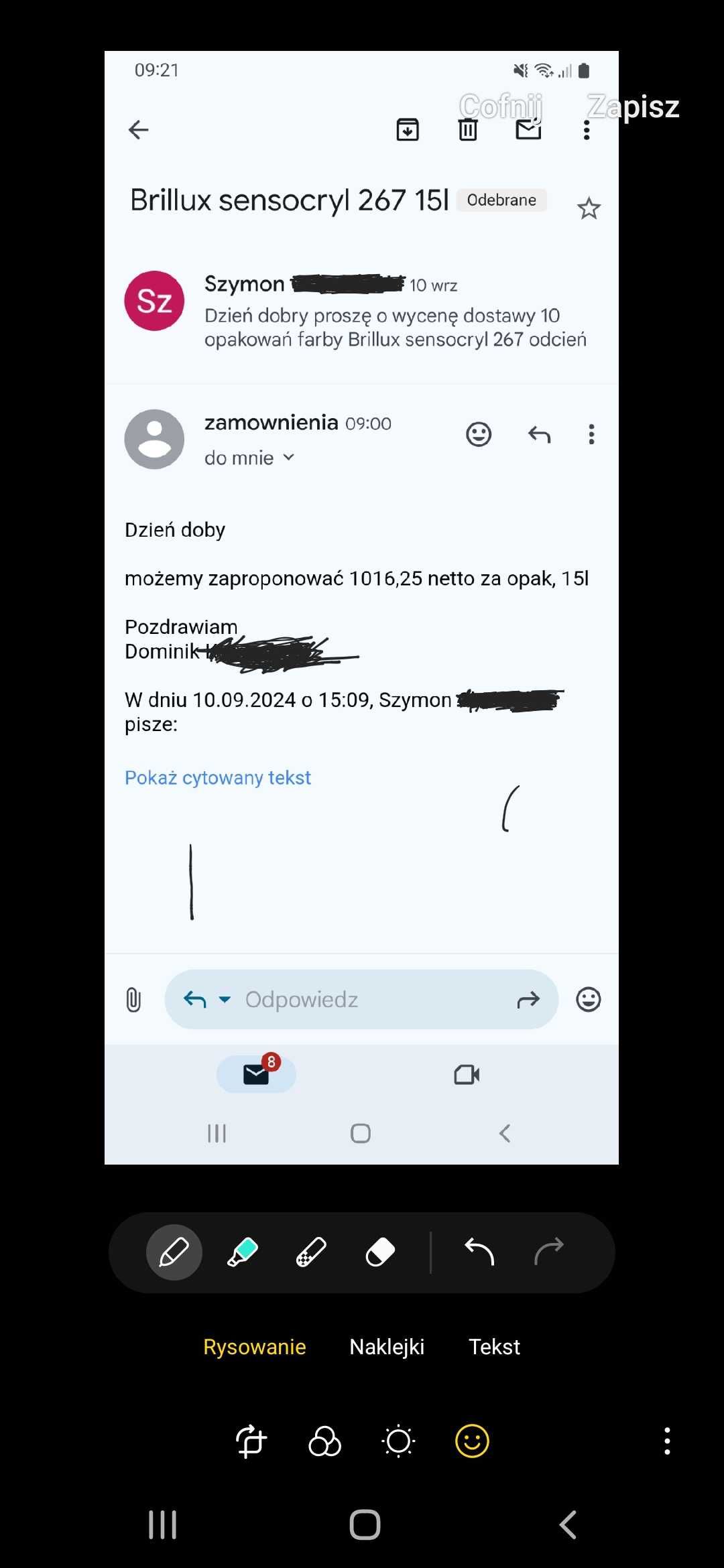 Farba Brillux Sensocryl 267 biała 15L