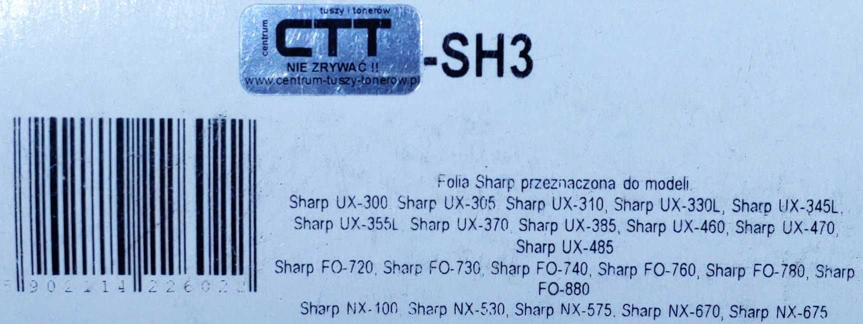 Nowa folia termotransferowa SH3 (UX-3CR) do faksów Sharp NX/UX/FO