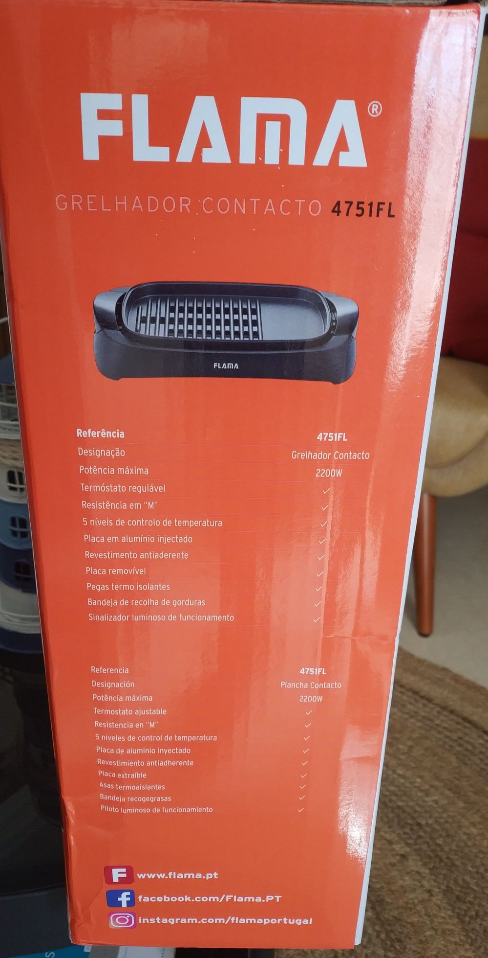 Grelhador FLAMA 4751FL como novo 30€