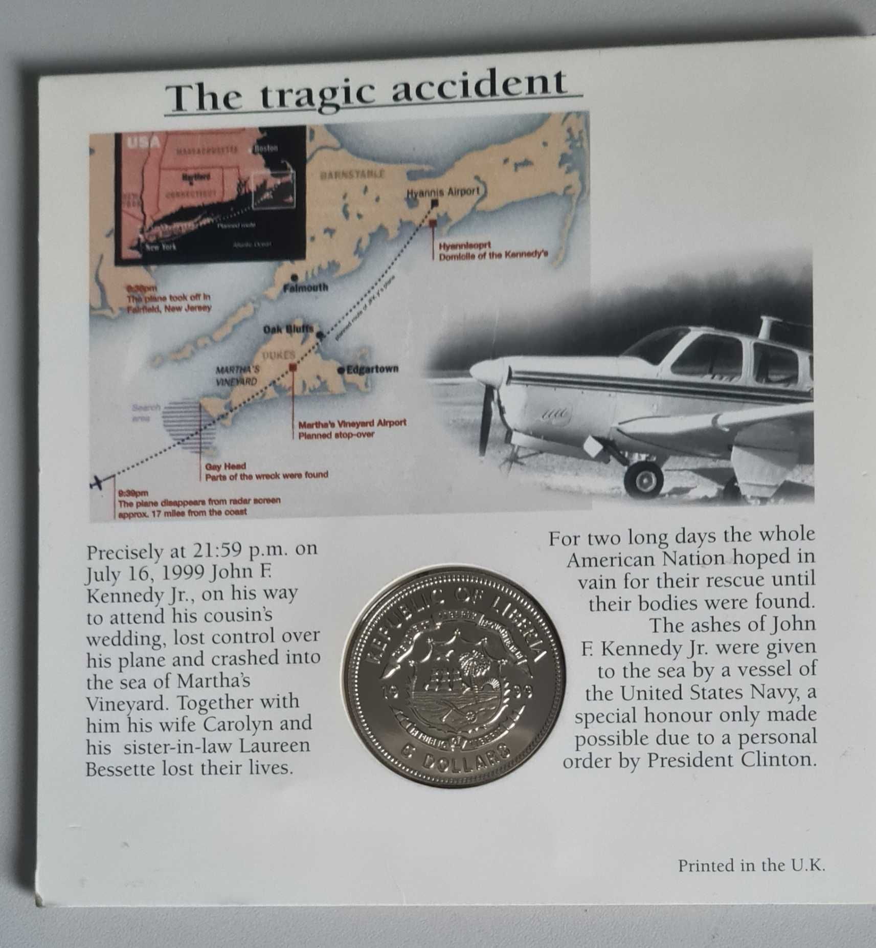 Liberia 5 Dolarów 1999 John F. Kennedy Jr. BLISTER