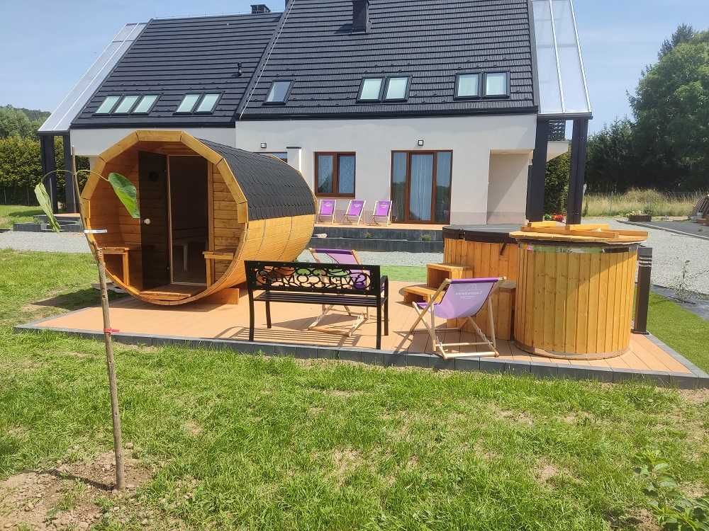 Sauna ogrodowa beczka samodzielny montaż FULL ZESTAW 1,5x2