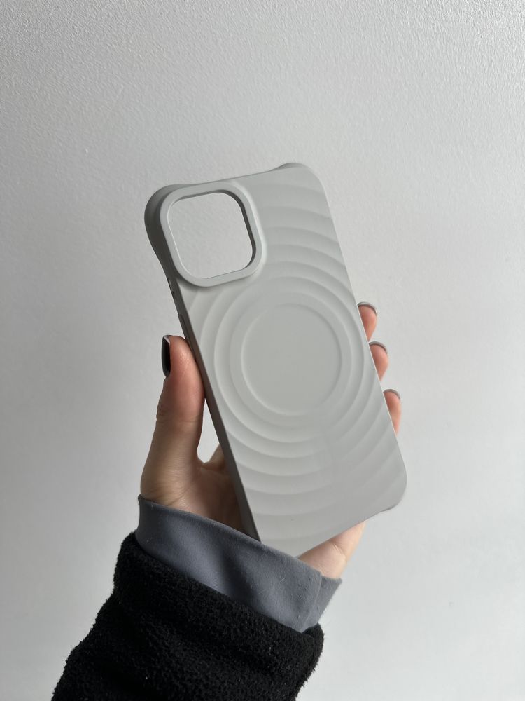 Szkło hartowane i etui MagSafe szare IPHONE 13/14