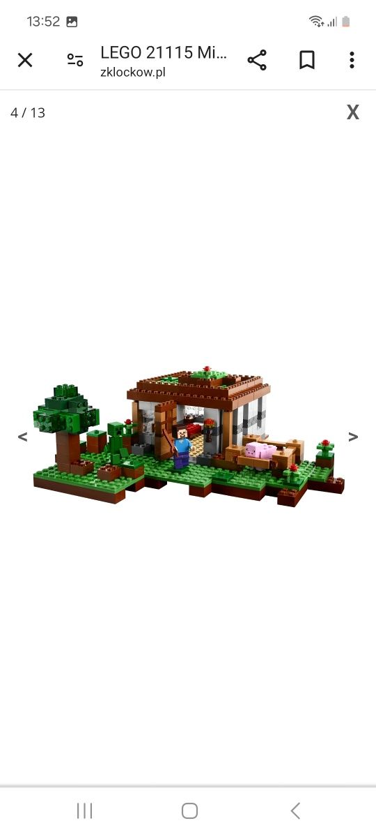 Klocki Lego Minecraft 21115 Pierwsza noc 100% kompletne