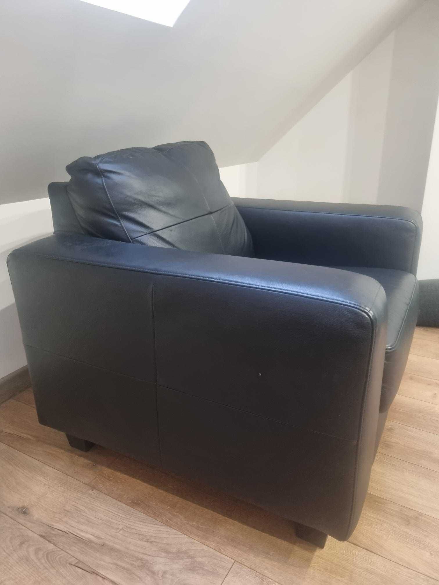 Zestaw Ikea sofa i dwa fotele Skogaby czarny