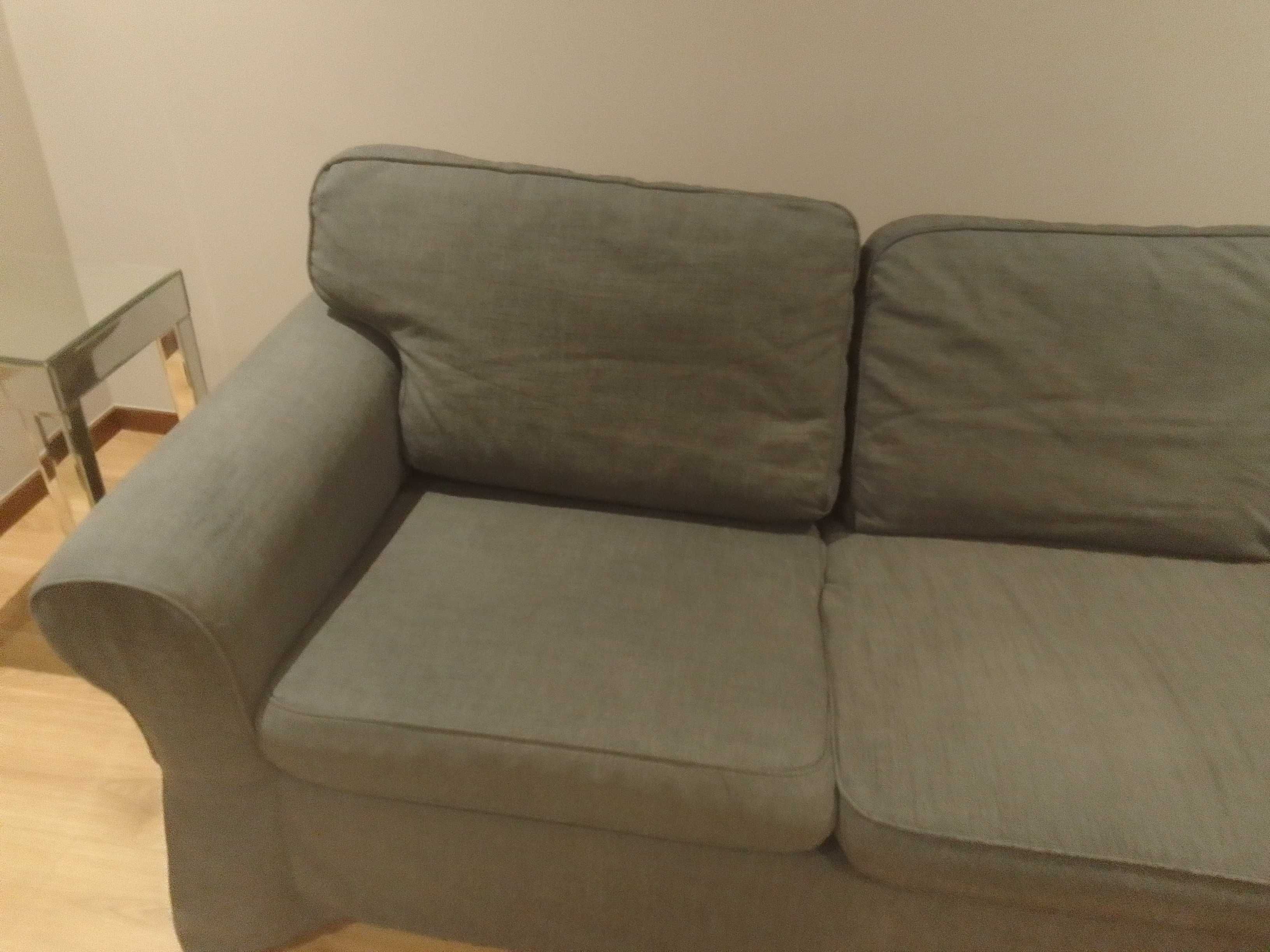 Sofá Cinzento IKEA Tecido 3 lugares