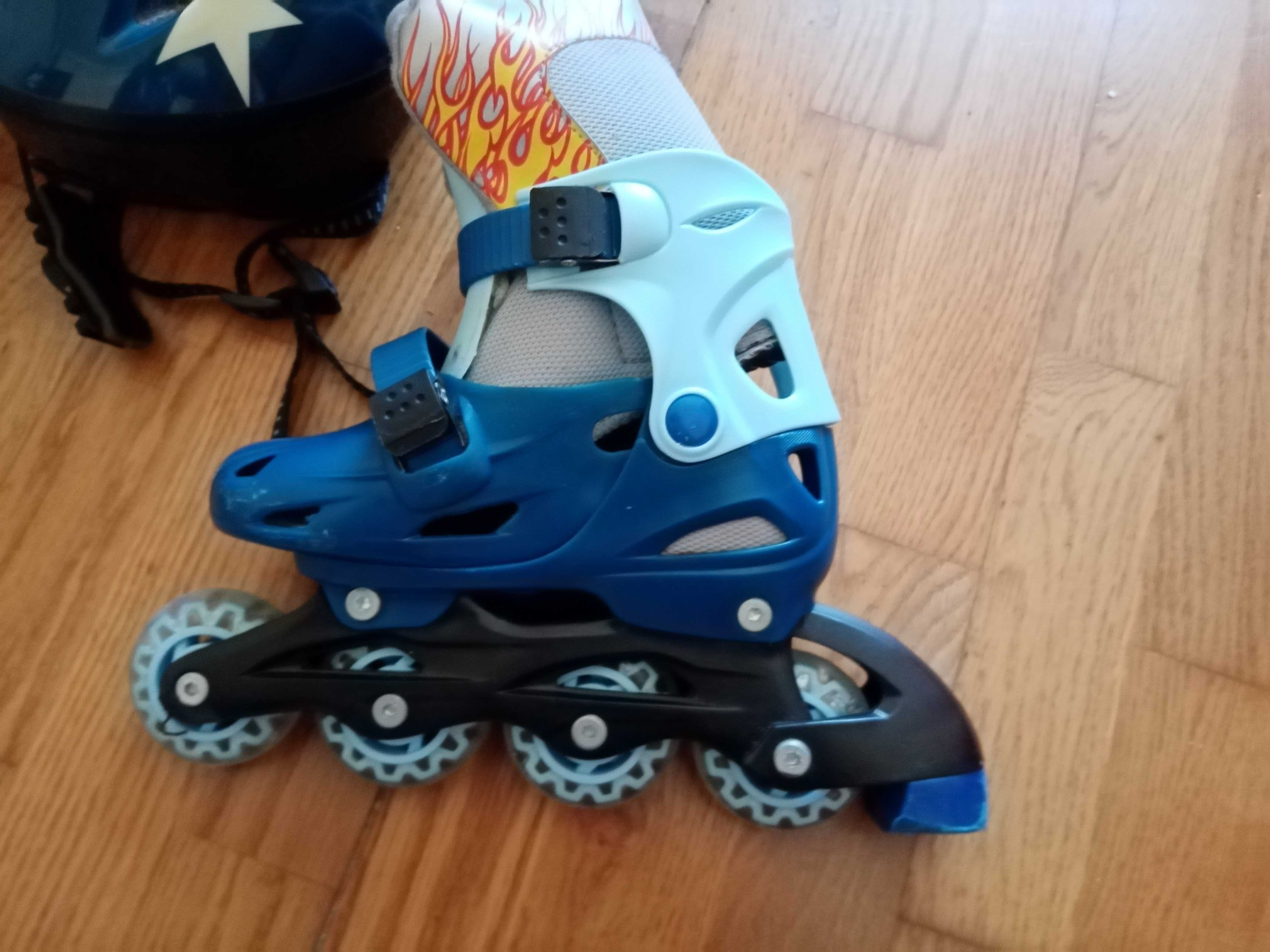 Patins + capacete para criança 30/33