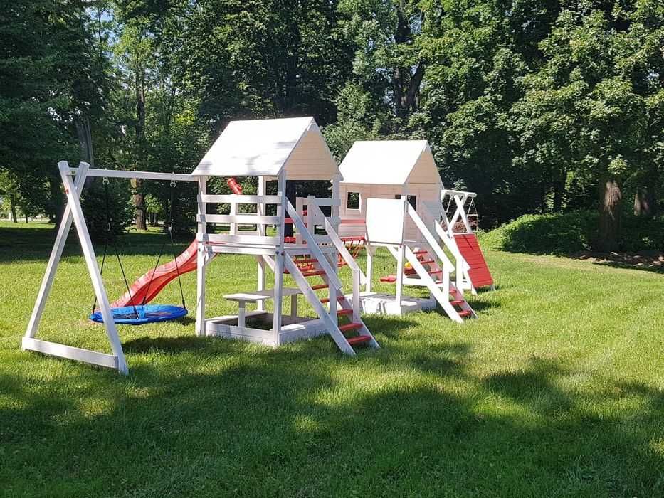 %RATY%  D8 Duży plac zabaw z mostkiem domek dla dzieci MONTAŻ GRATIS