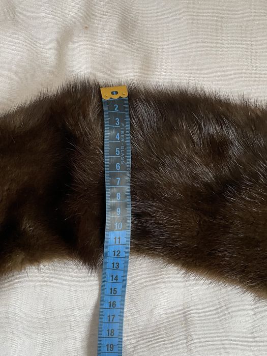 Kołnierz z naturalnego futra norki z norek brązowy