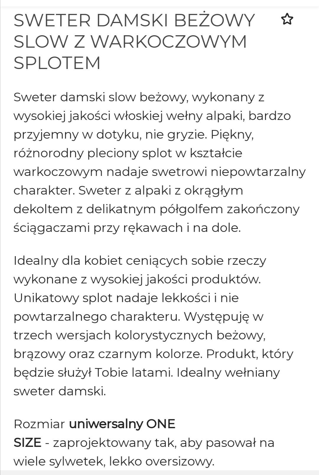 Beżowy wełniany sweter Fobya