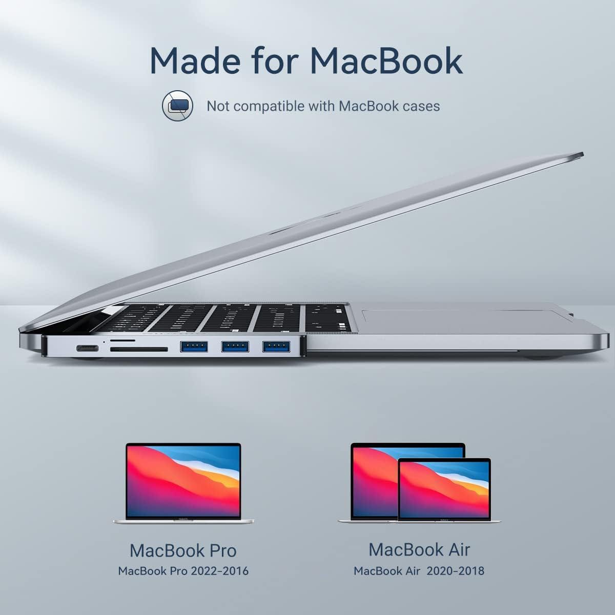 Adapter do MacBooka, hub USB C z Thunderbolt 3, 7 różnych portów