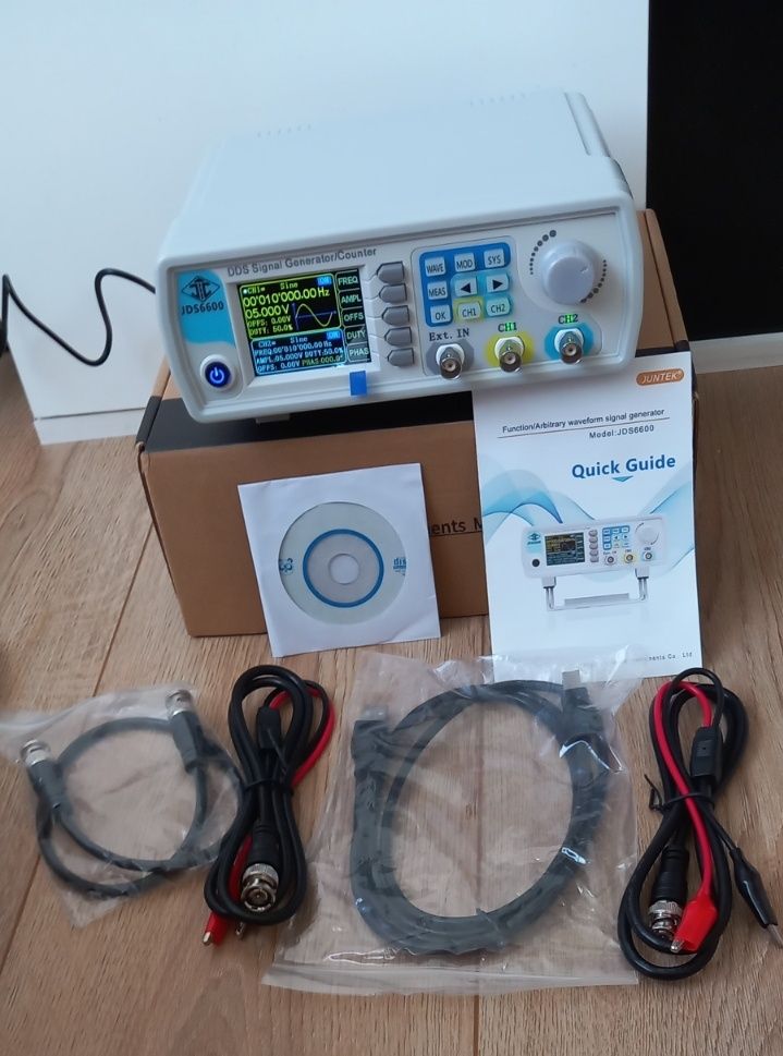 JUNTEK JDS6600-60M генератор сигналів сигналов 60 МГц. Новый