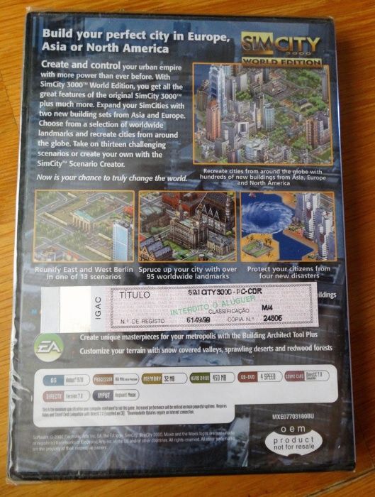 Jogo Sim City 3000 World Edition PC - CD-ROM