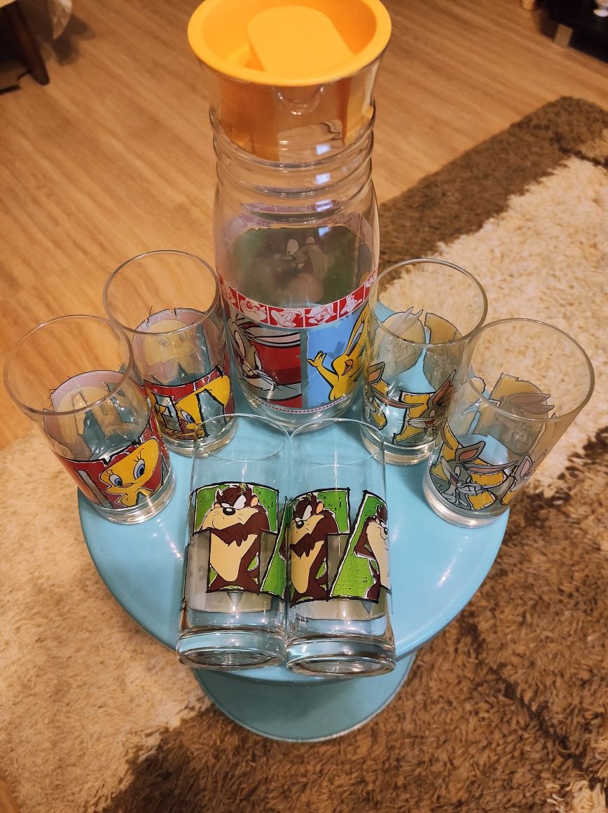 Оригінальний набір стаканів з графином з потовщеним дном.
