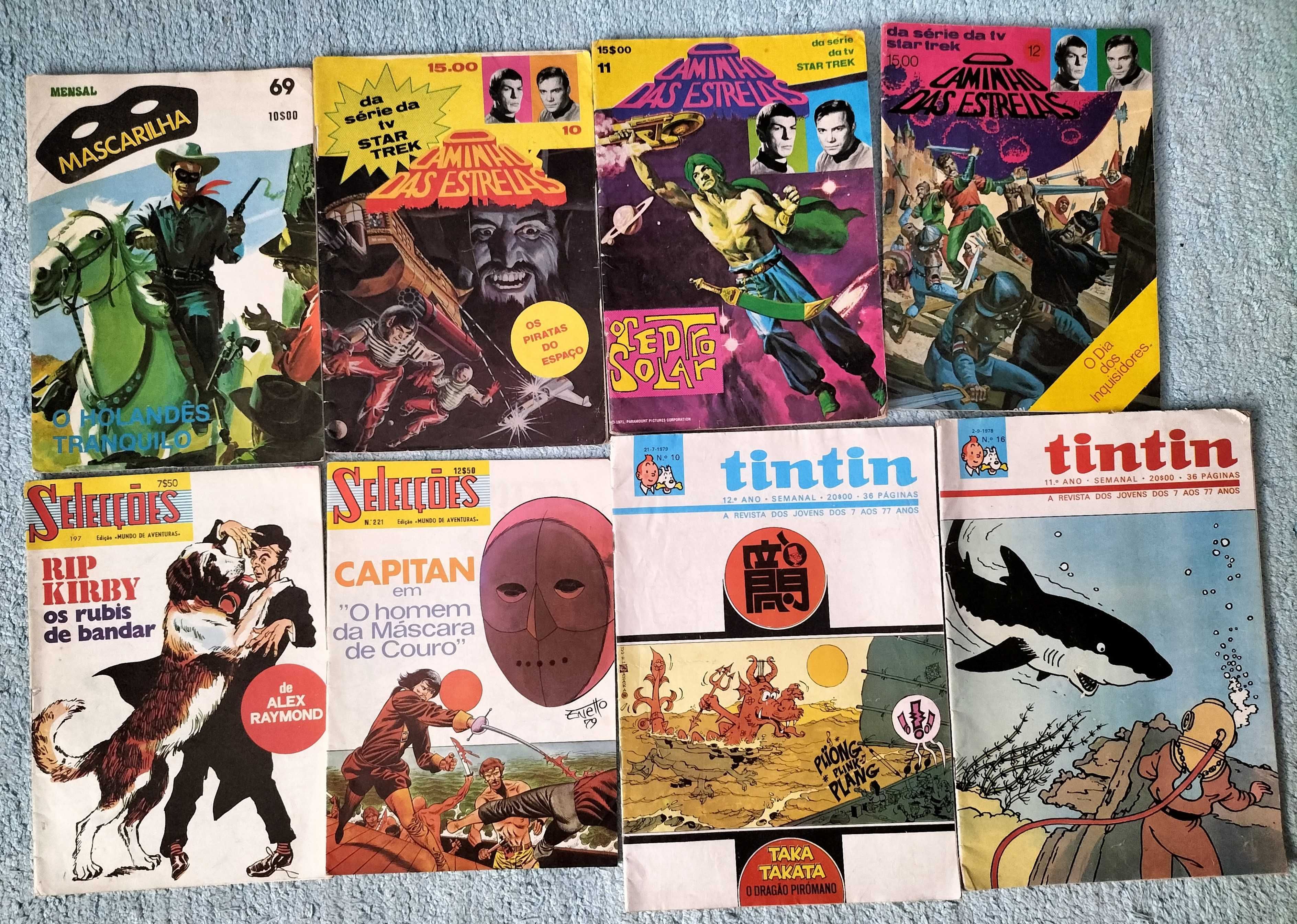 Lote vintage de revistas BD (Mundo Aventuras, Tintin, Zagor, etc)