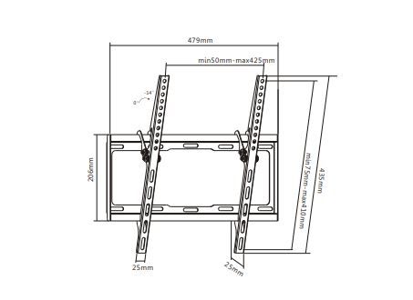 Suporte de parede inclinável para TV de 32 a 55 pol. até 35Kg (NOVO)