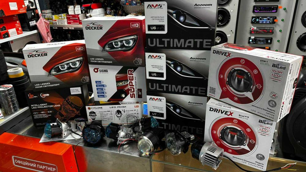 Лінзи BI LED лінзи в фару Decker AMS Drivex Sigma Cyclone Линзы в фару