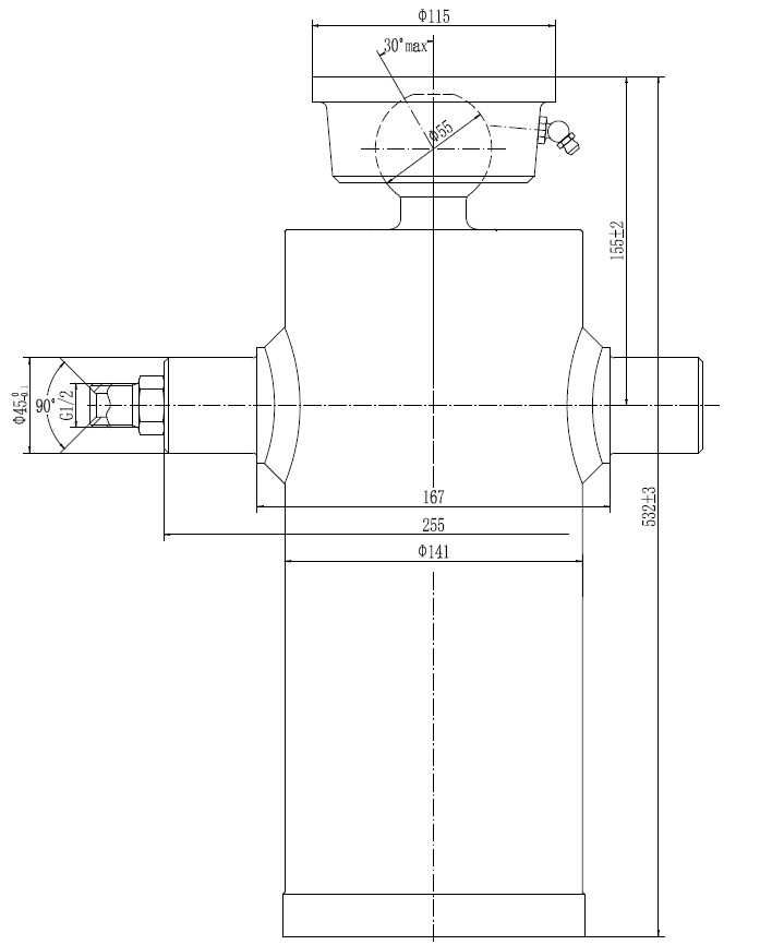 Siłownik przyczepy ciężarówka do 14 ton wysuw 1700 mm - fakt VAT