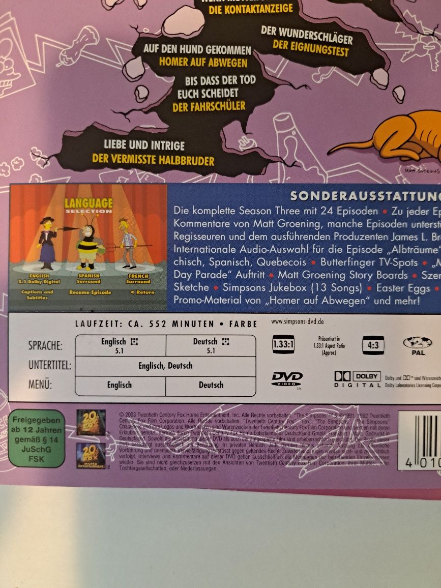 Zestaw DVD Die Simpsons angielski niemiecki