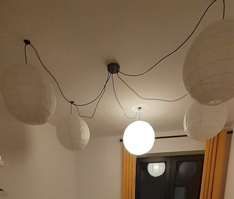 Lampa sufitowa 5 punktów, lampiony, do pokoju dziecka