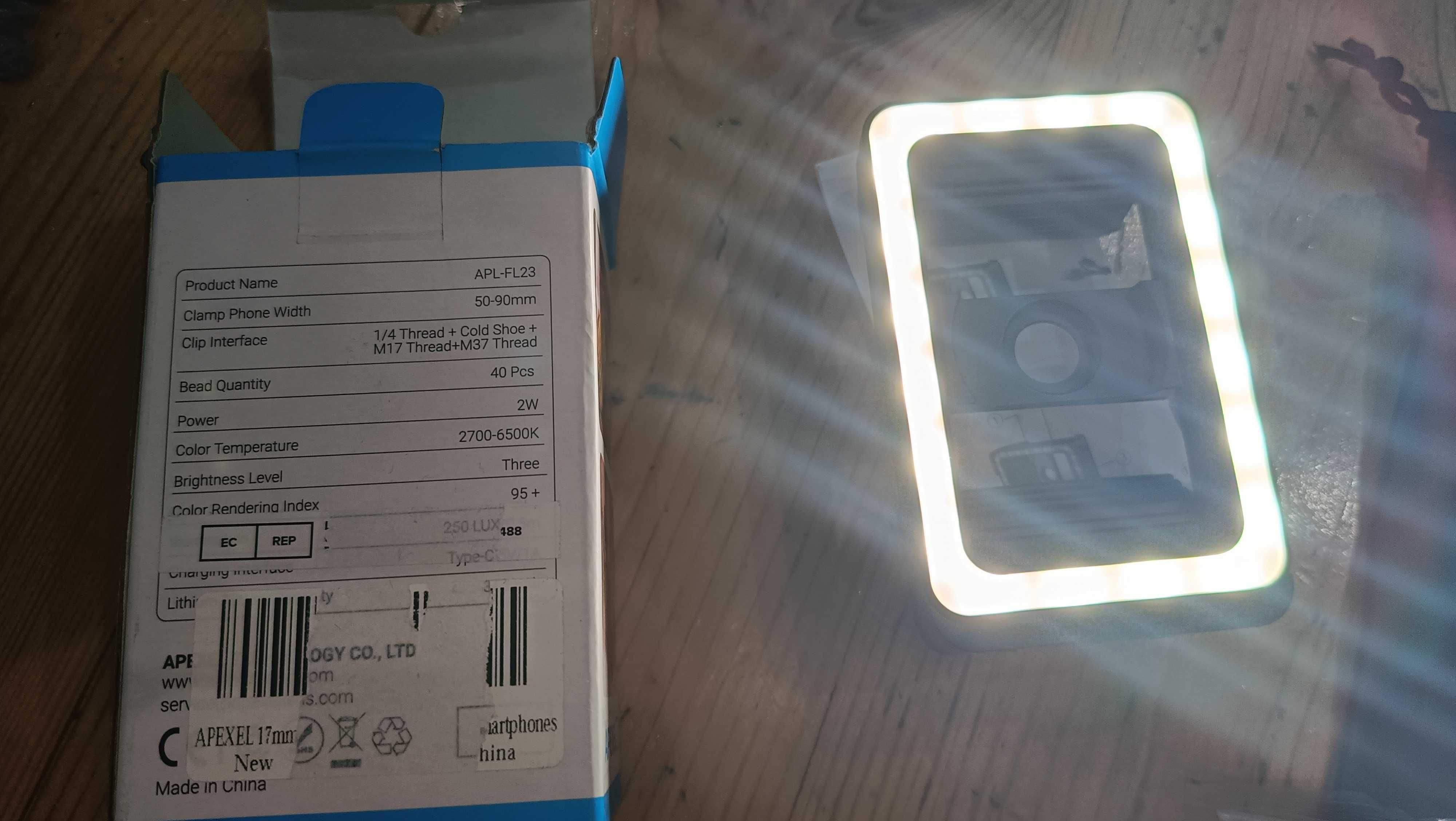Obiektyw Apexel APL-HB100FL23 100mm makro z podświetleniem LED Czarny