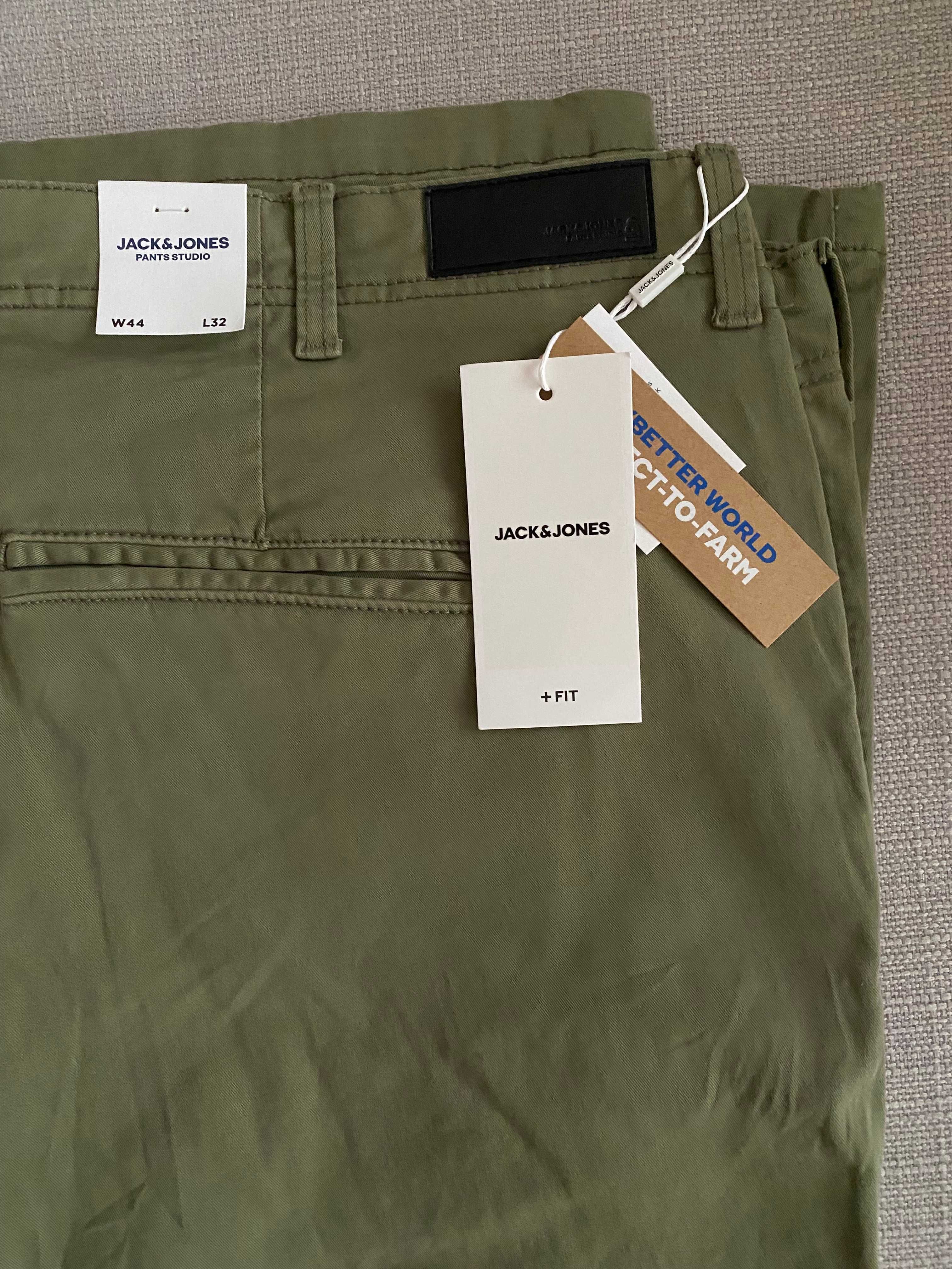 Мужские штаны/чиносы зеленого цвета Jack&Jones. Размер 56-58