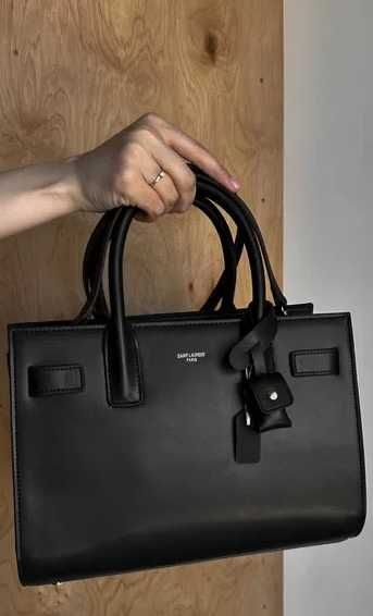 Сумка YSL Yves Saint Laurent гладка шкіра чорна