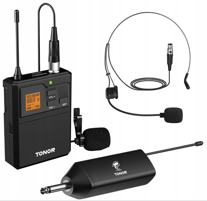 Bezprzewodowy mikrofon nagłowny TONOR TW621 System UHF