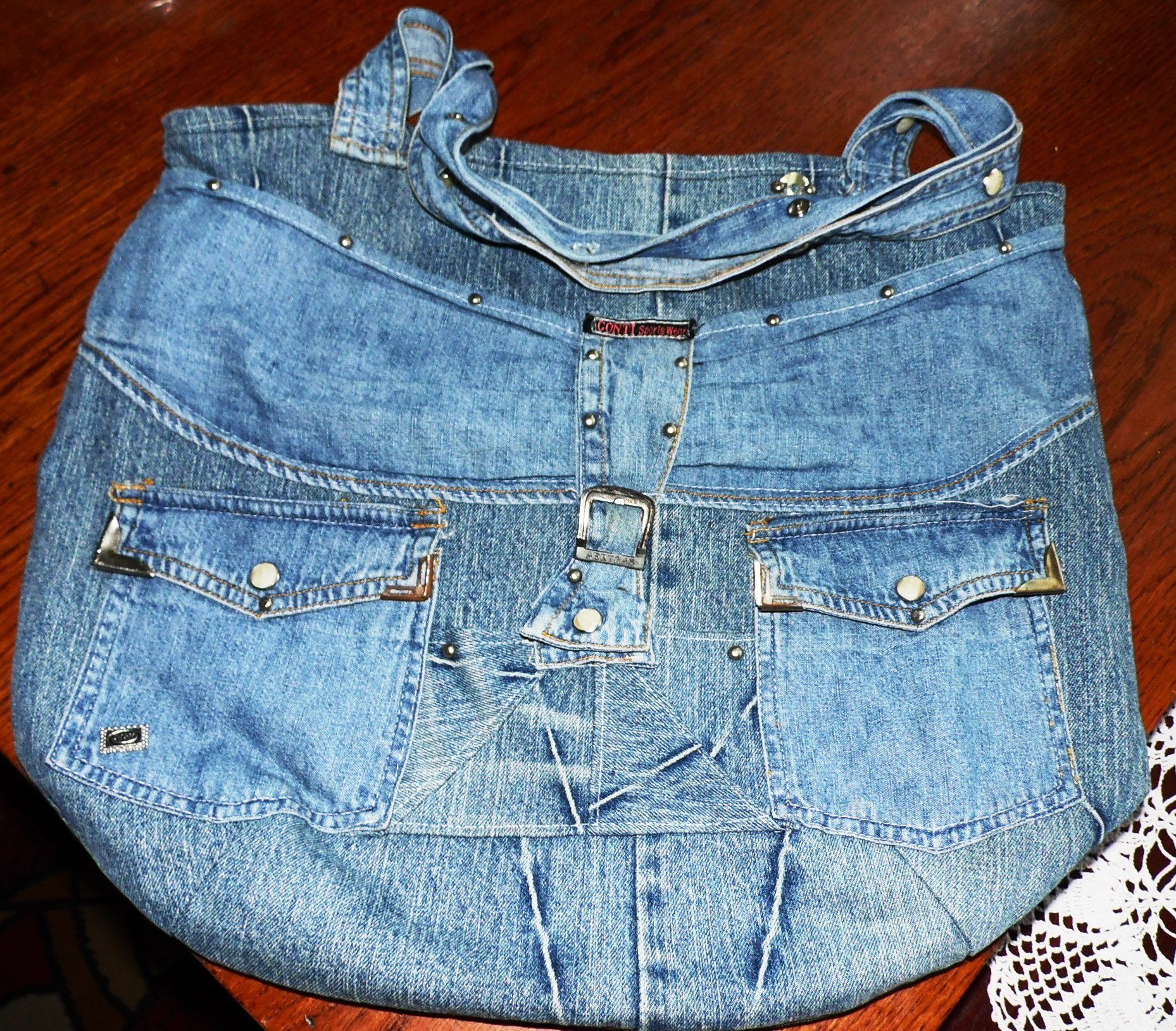 Комплект джинсовый: сумка, сумочка и косметичка. Ручная работа.
