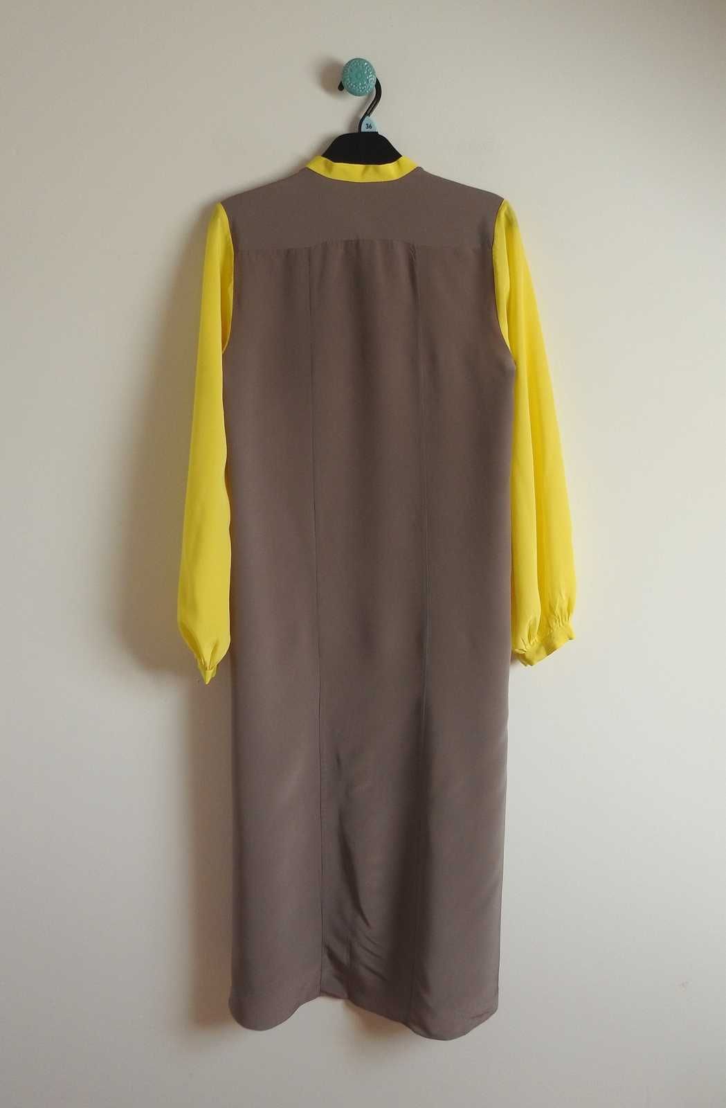 Muse jedwabna prosta sukienka tunika jedwab silk soie M L