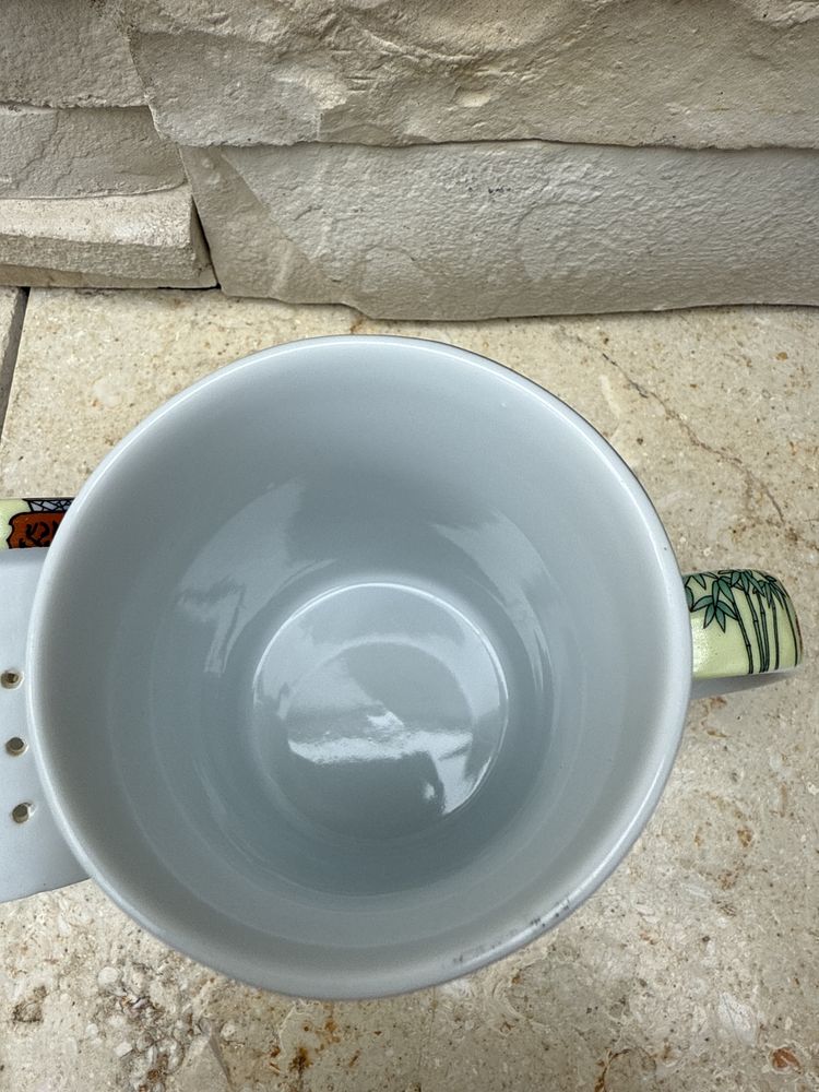 Chiński kubek z zaparzaczem z porcelany Chiny Japonia Gejsza jak nowy