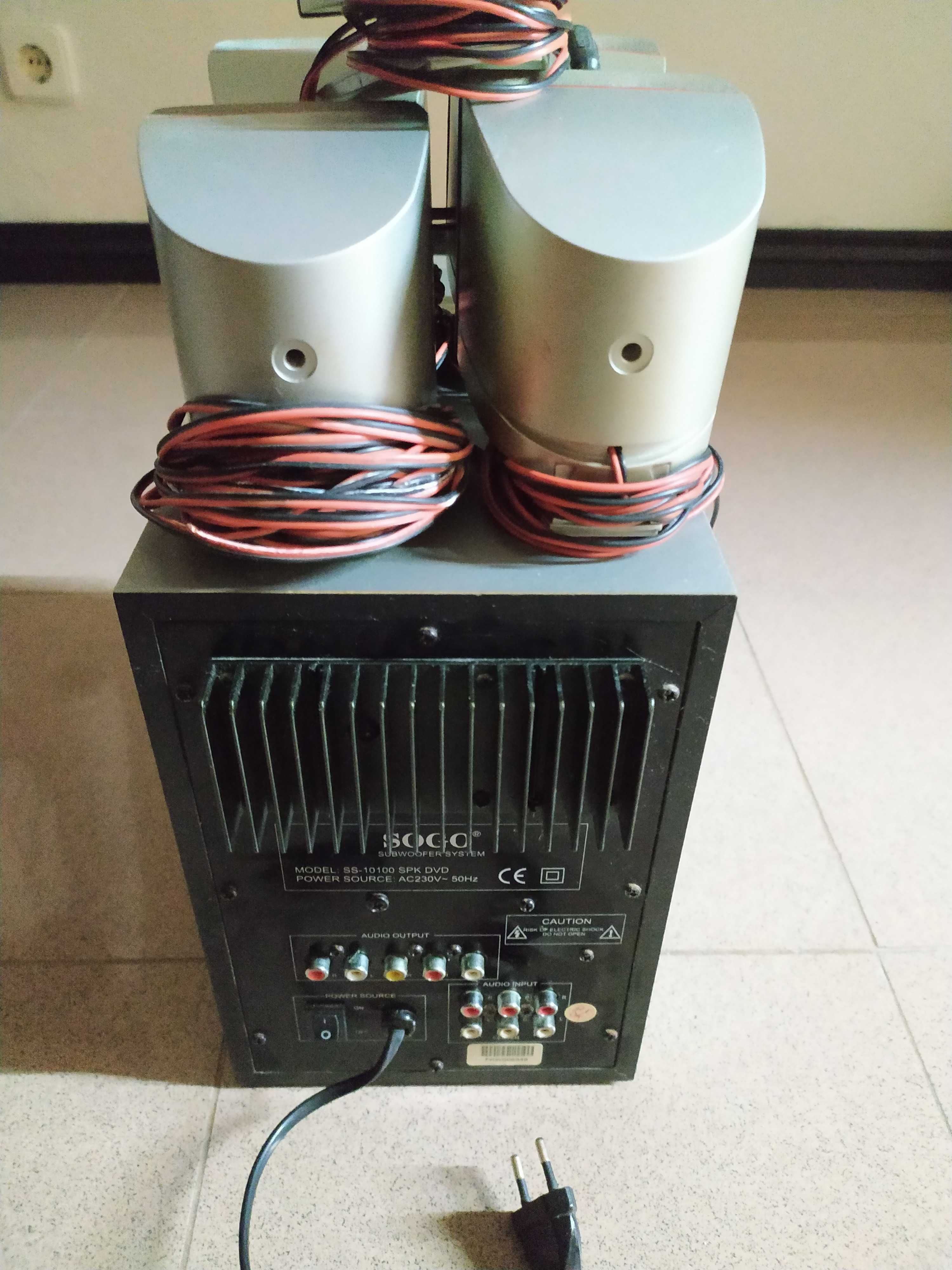 Colunas + Subwoofer p/Home Cinema SOGO