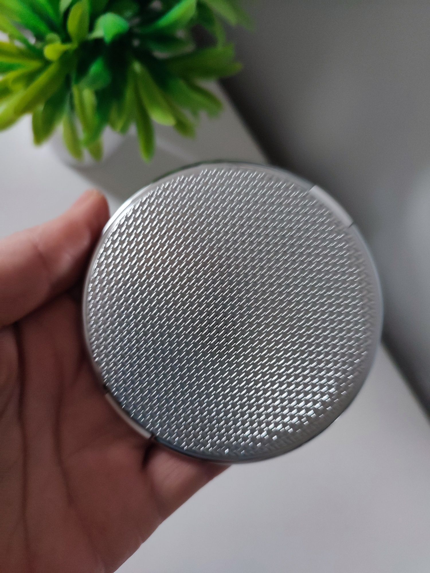Lusterko małe do torebki białe z kryształkami Swarovski