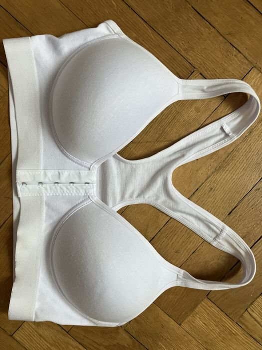 Bialy biustonosz z zapieciem z przodu 80c Han