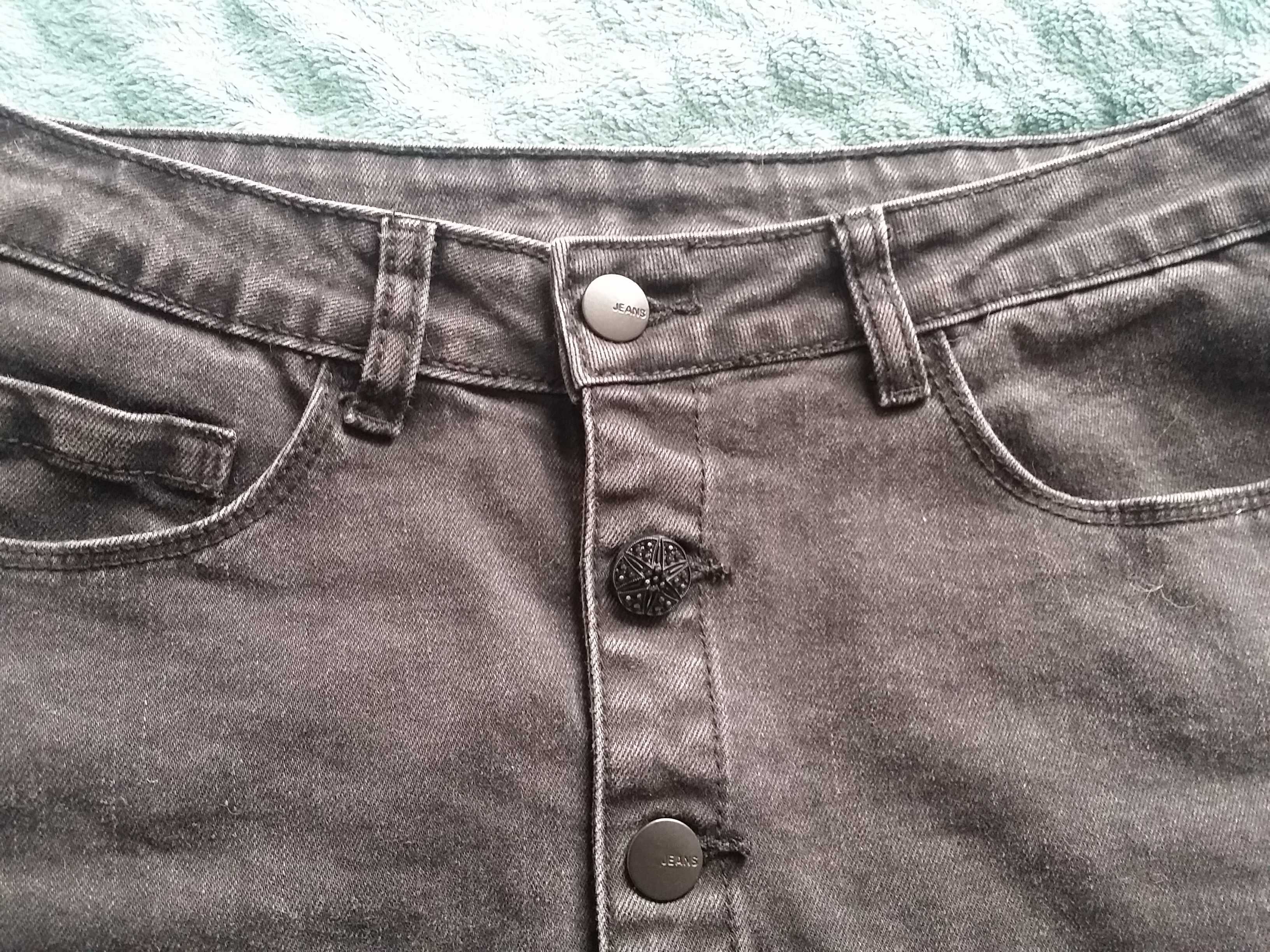 Krótka jeansowa streczowa grafitowa spódnica  rozmiar M