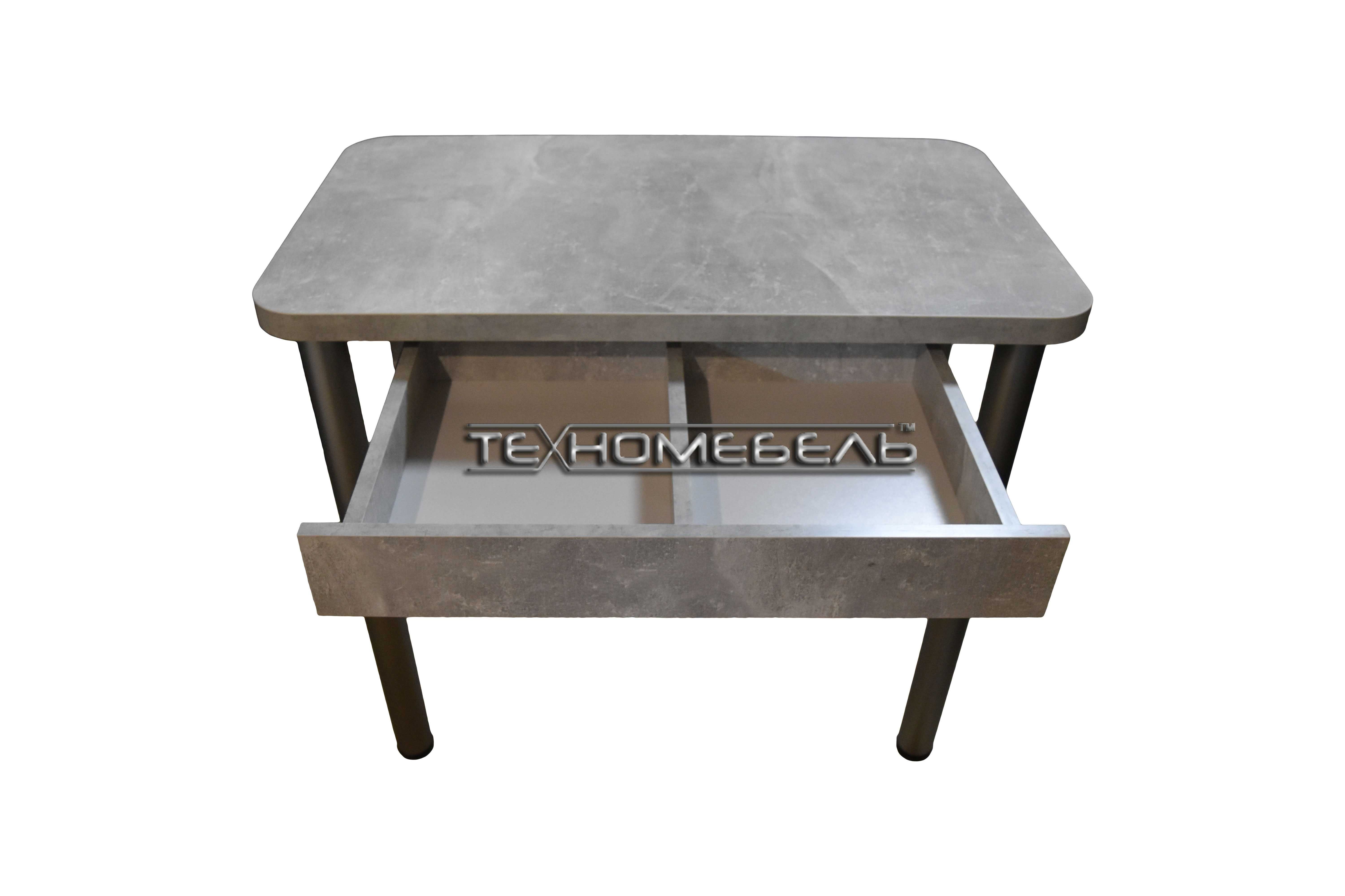 Кухонный стол с выдвижным ящиком в цвете серый камень