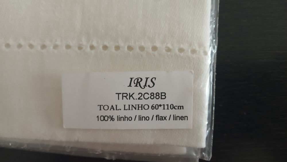 Toalha de linho personalizada com a letra S