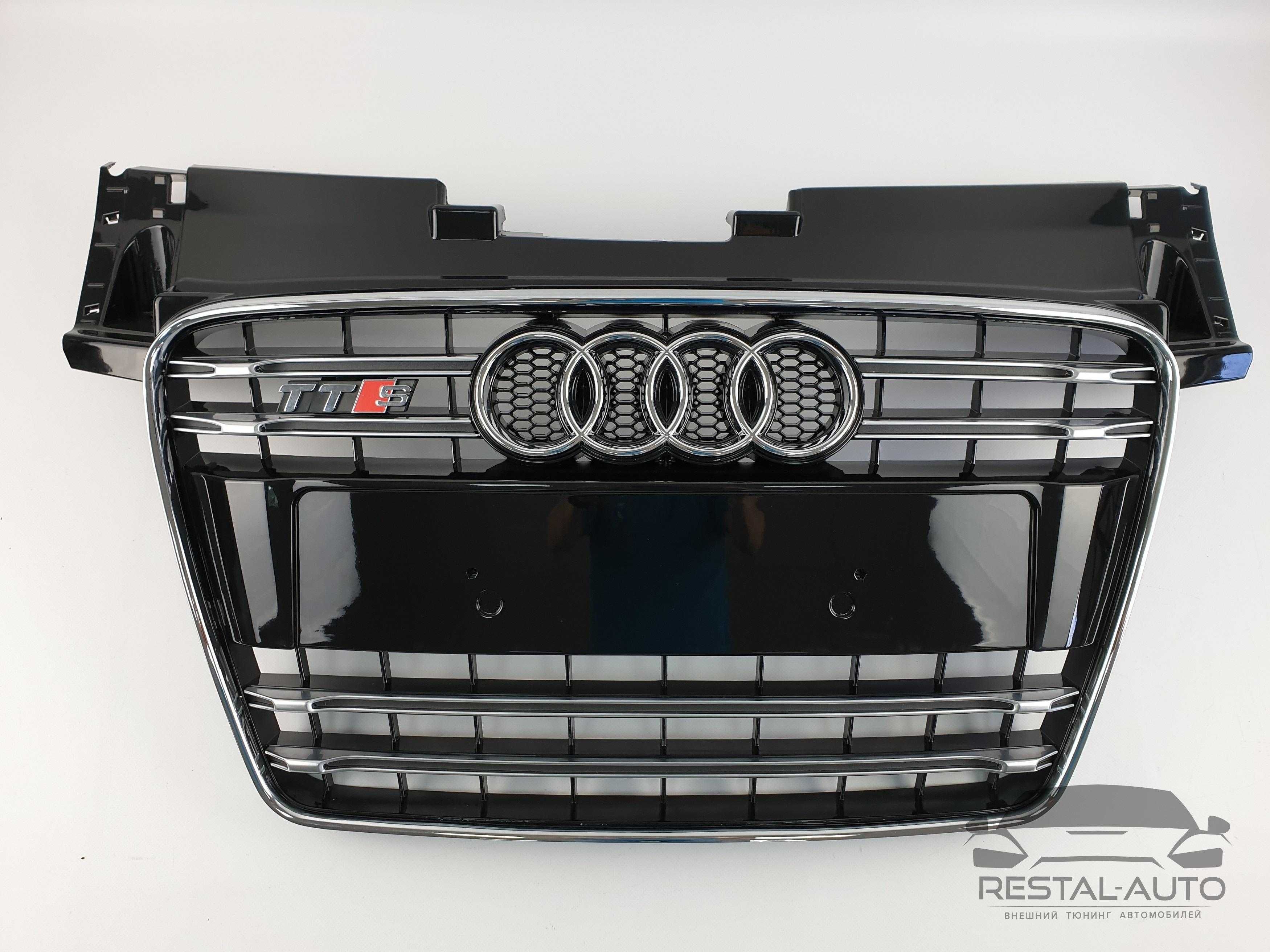 решетка радиатора Audi TT 2010-14г черная с хромом в стиле s-line tts