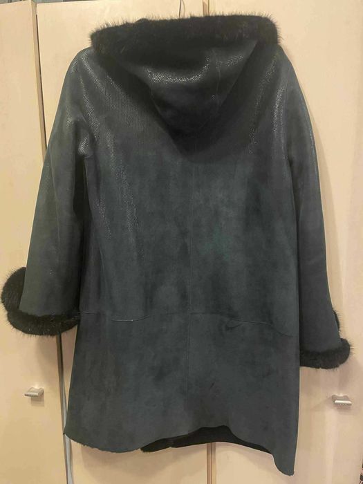 дублянка-шуба двостороння (натуральна, оторочка норкою)