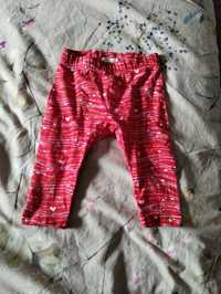 Spodnie legginsy czerwone serduszka r. 68 coccodrillo
