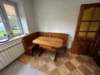 Stół i ława z litego drewna, kuchnia, meble, stół, ława