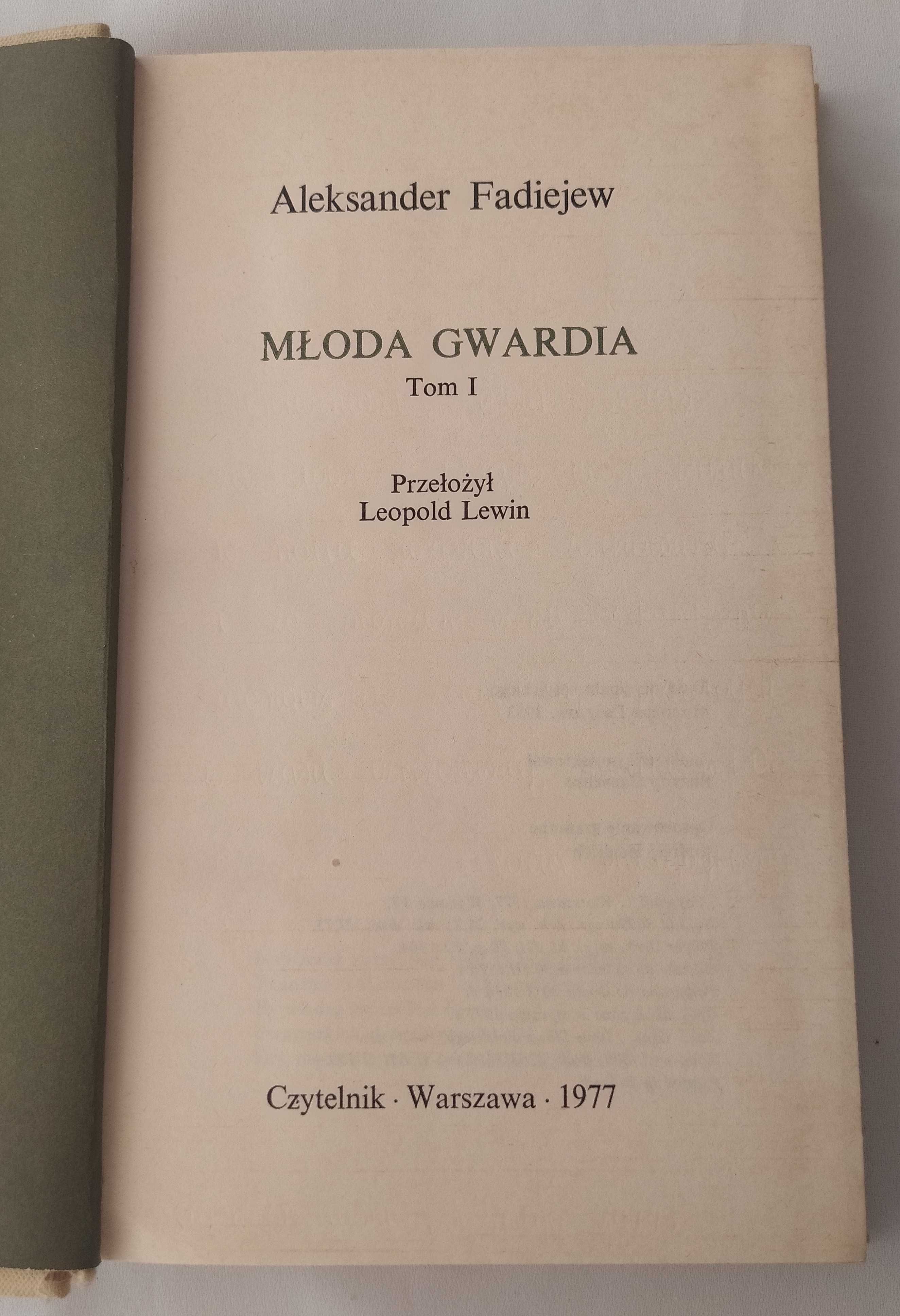 MŁODA GWARDIA – Aleksander Fadiejew – Tom 1 i 2