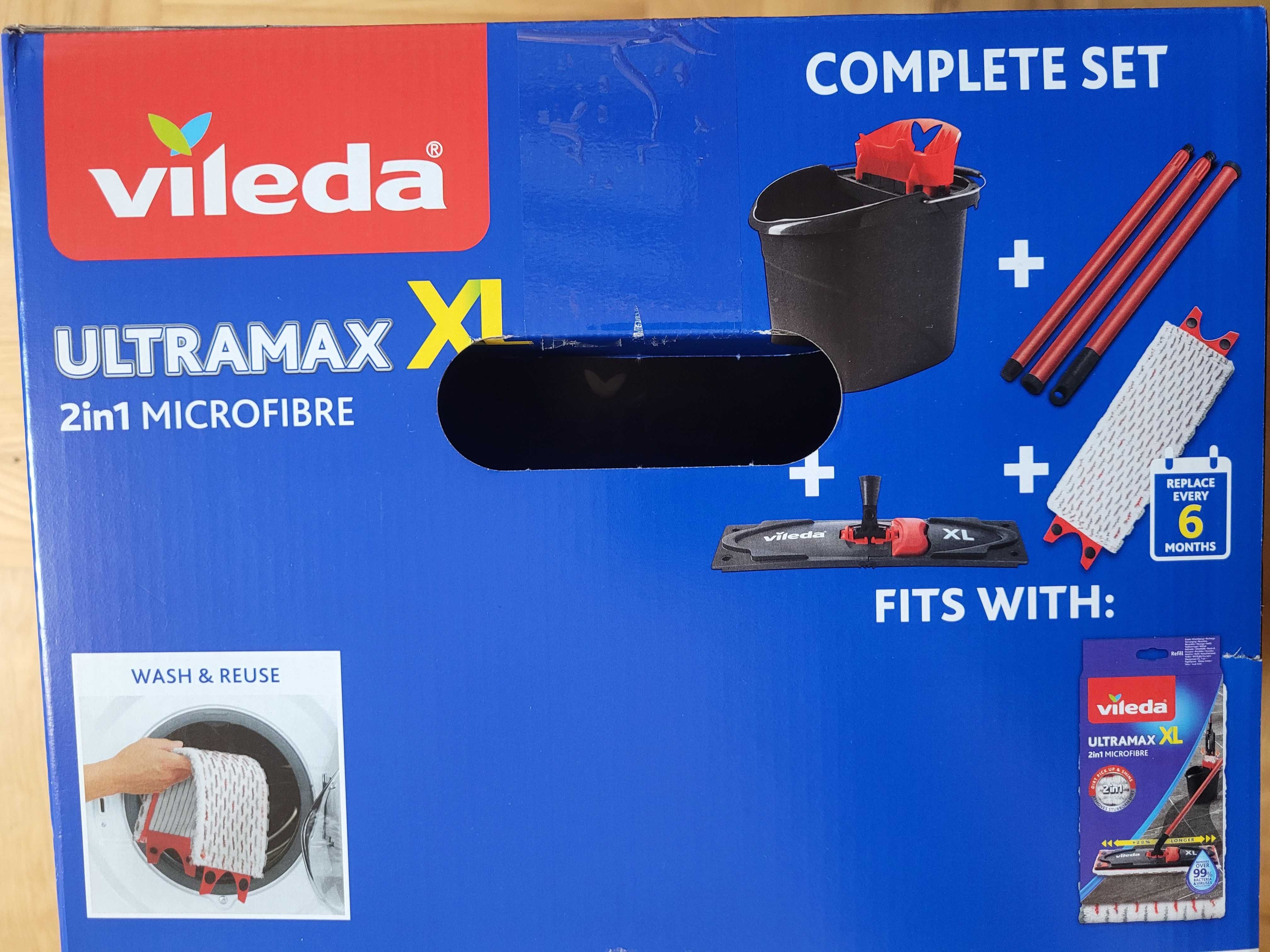 NOWY mop Vileda Ultramax XL BOX mop płaski+wiadro+wkład szybka wysyłka