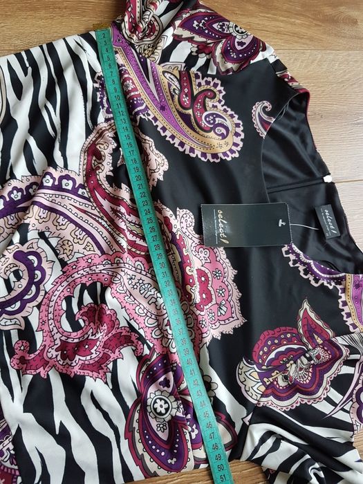 42 XL 40 L Select ! Hermann Lange sukienka kopertowa z wzorem koktajlo