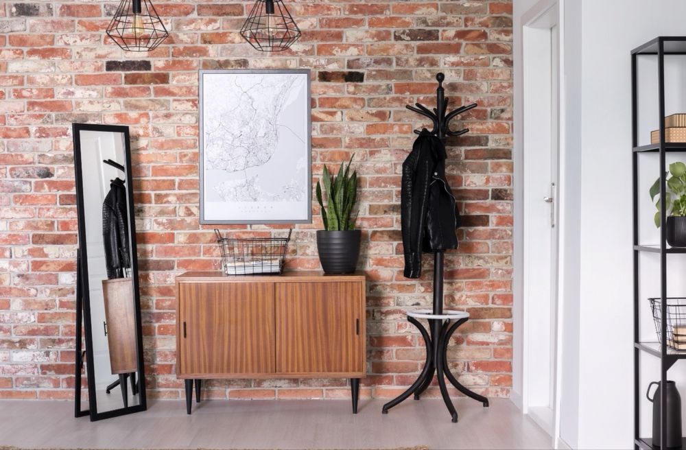 Lustro skandynawskie czarna rama