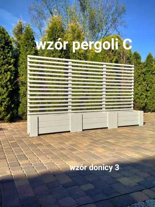 Donica z PERGOLĄ lamele, donice na taras, pergola ogrodowa DOSTAWA PL