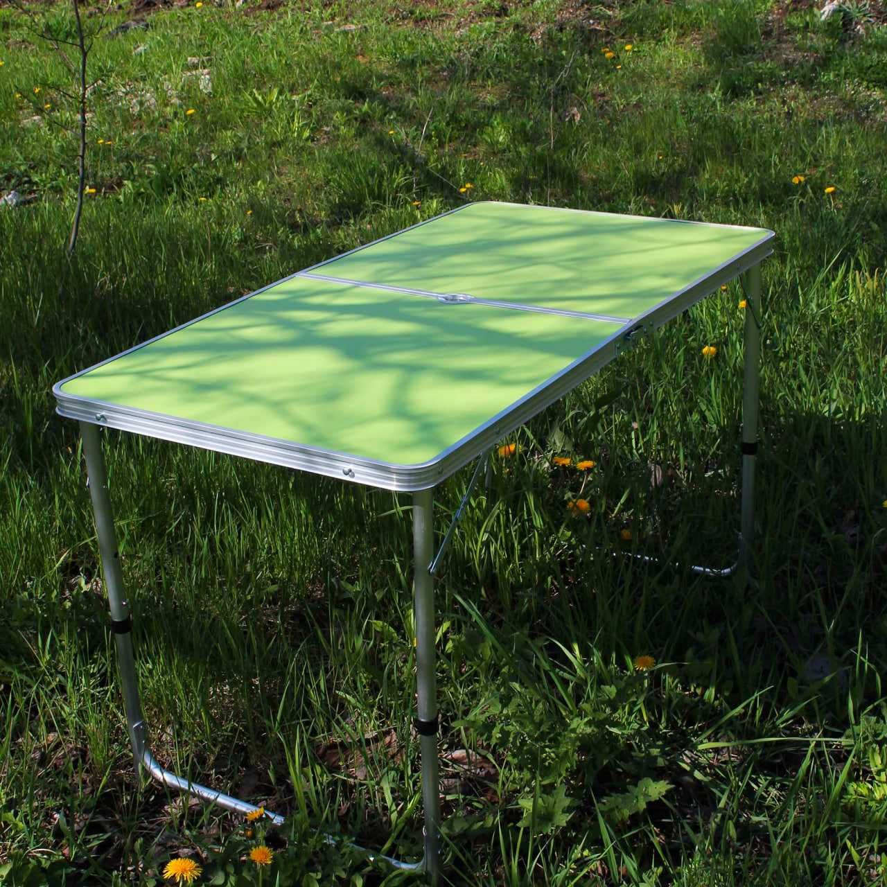 Стол алюминиевый раскладной для пикника + 4 стула, чемодан зеленый