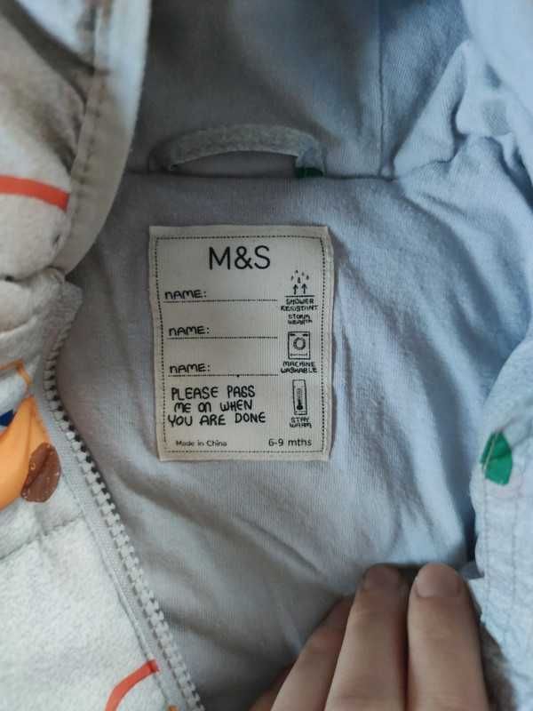 Marks&Spencer kurtka przejściowa pikowana w autka 6-9
