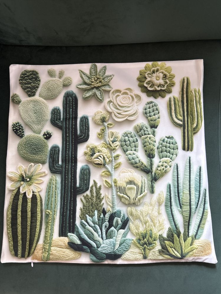 2 nowe poszewki na poduszki 45x45. Kaktusy